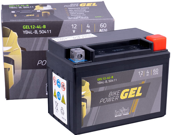 14274_0 Batterie moto à électrolyte gélifié Intact GEL 12-4L-B, YB4L-B, 50411 12V 4Ah