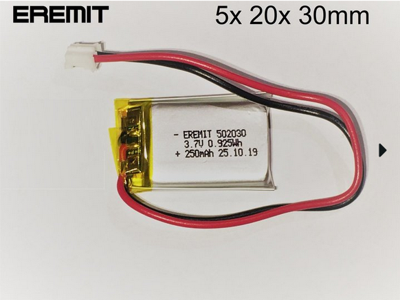 24854_0GJcqTl7sESyqV Akku 502030, 052030 3.7V 250mAh Li-Polymer JST-SH 1.0mm Stecker