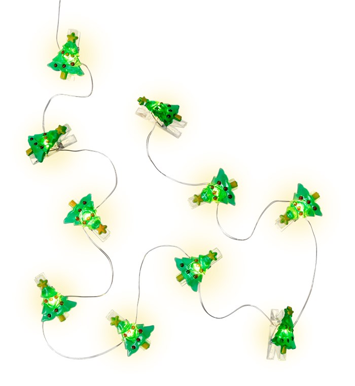 27242_0yKLAhfojrg6yn 10er LED-Fotoclips-Lichterkette "Tannenbaum"