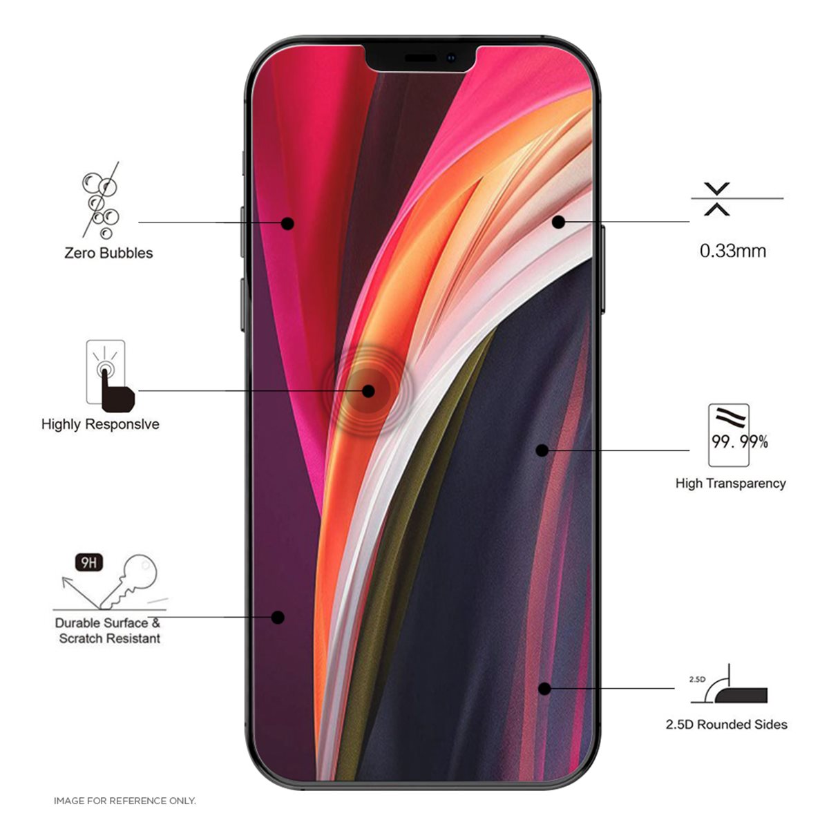 26270_2HKoqqK23tH6Z7 EIGER APPLE IPHONE 12 PRO MAX DISPLAY-GLAS 2.5D GLASS CLEAR/BLACK