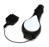 14445_0qRKH44JZ82Yk9 Adaptateur de charge voiture / allume-cigare pour iPhone 4s avec USB
