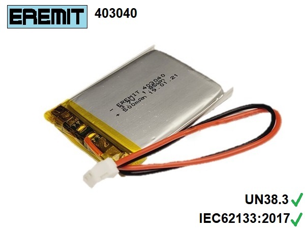 24888_0NUq87jXaApOVL Batterie 403040, 043040 3.7V 500mAh Li-Polymer JST-PH 2.00mm mâle