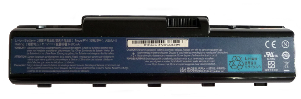 Akku ersetzt Acer BT.00607.068, -.067, -.066, -.020, -.019, 4400