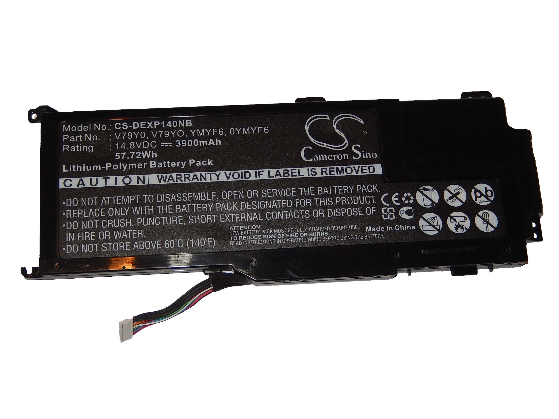 17973_0 Akku ersetzt Dell 0YMYF6, V79Y0, V79YO, YMYF6 3900mAh