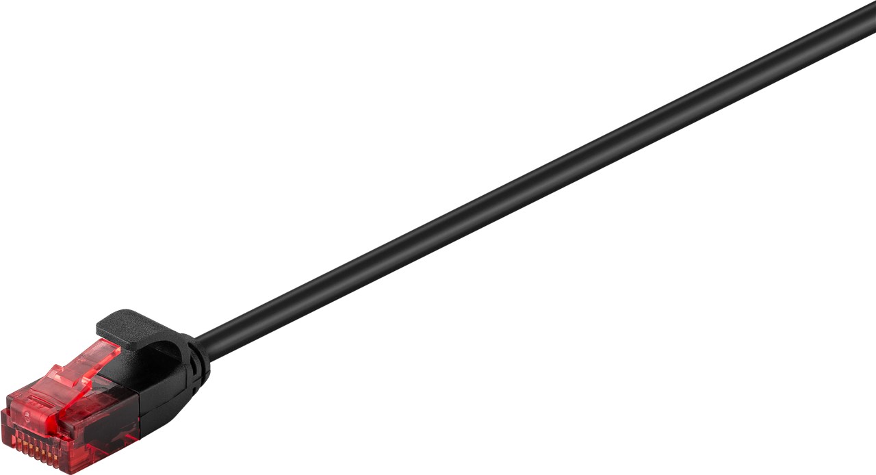 24152_09v1xzDXSLEARf Câble réseau RJ45 Slim (câble patch) Cat 6 U/UTP, 1m noir