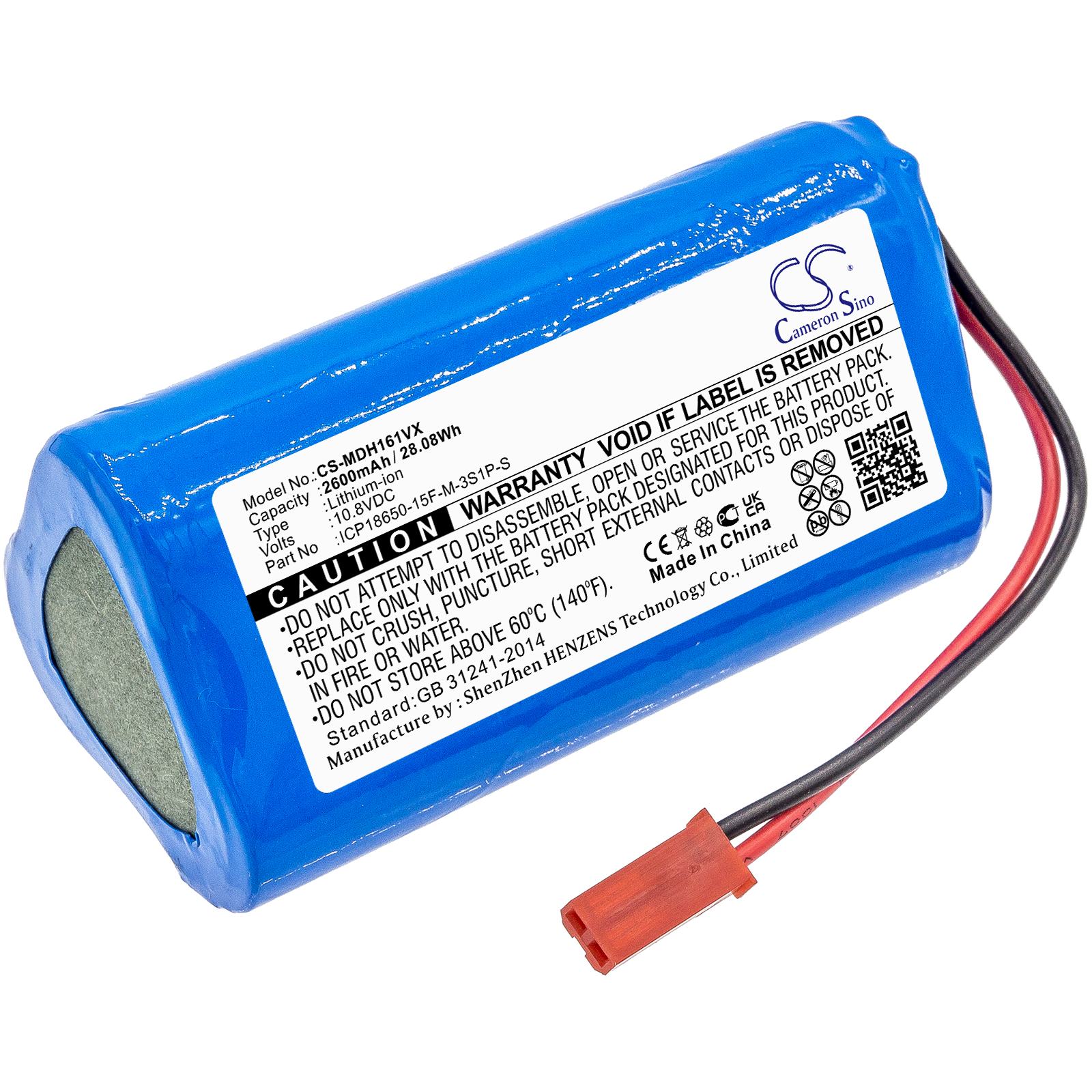 26724_0 Akku ersetzt ICP186500-15F-M-3S1P-S passend für Homenice 330C, T8, U1, SR2000