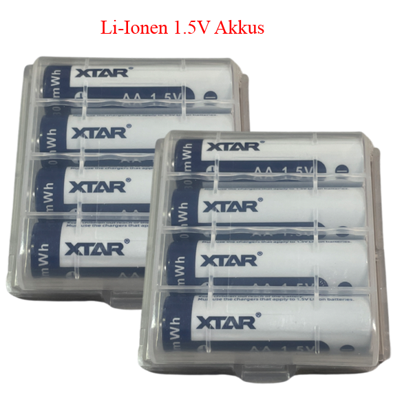 25225_02VVahqcMpQ8Wf 2x 4er Pack Xtar AA 1.5V 3300mWh (2000mAh) Li-Ion Akku in der Plastikbox