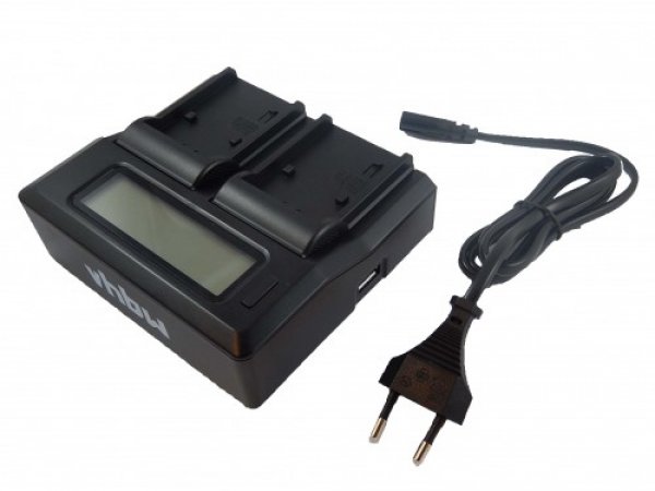 620_0 Dual LCD Ladegerät für Panasonic CGR-D220, CGA-D54, VW-VBD78 Akkus
