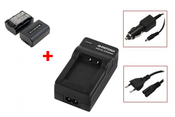 16699_0QVfb3XTBm6MCD Akku mit 2-1 Ladegerät für Sony Typ NP-FV50