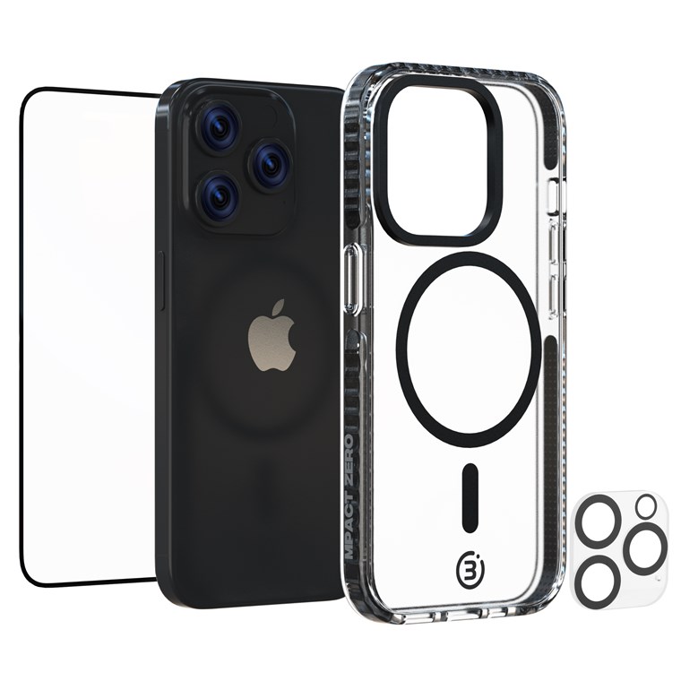 27157_17doQ5QMvMJsOp Impact Zero Handyhülle 3in1-Set, iPhone 15, transparent