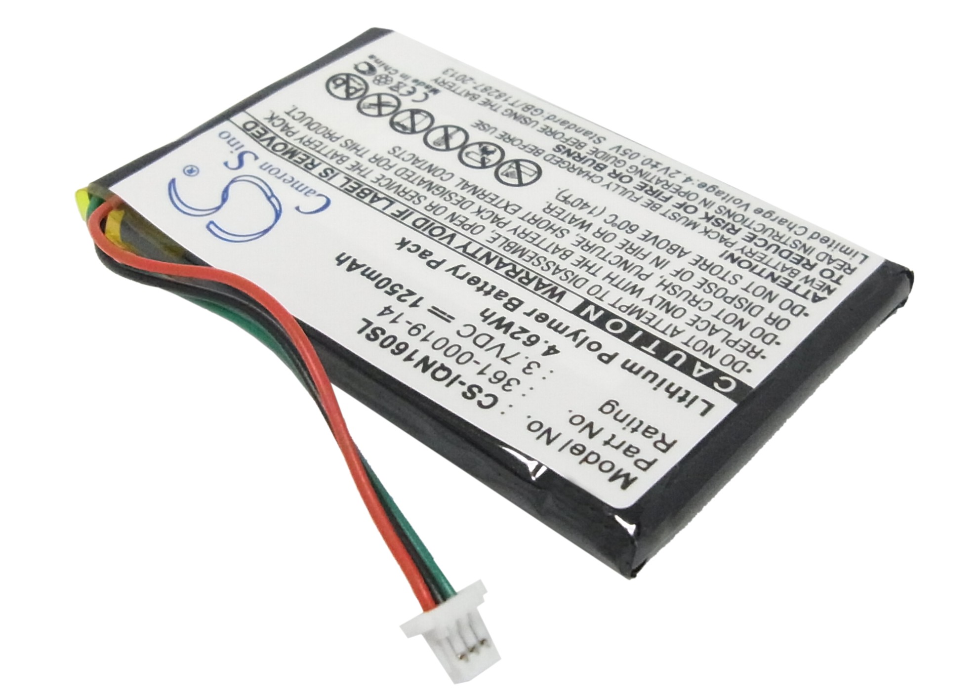 Akku ersetzt Garmin 361-00019-14 passend für Nüvi 1340, 1690 1250mAh