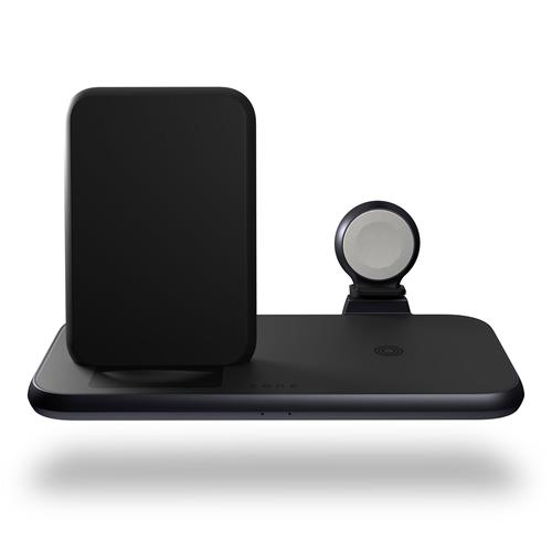27317_2 4 in 1 Wireless Charger Aluminium für Iphone und Diverse Geräte, schw.