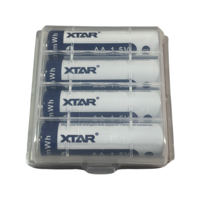 25224_0 4er Pack Xtar AA 1.5V 3300mWh (2000mAh) Li-Ion Akku in der Plastikbox