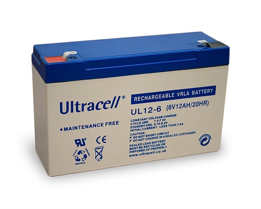 22385_08jVKole55s4kr Ultracell UL12-6 6V 12Ah Bleiakku 4.8mm Faston