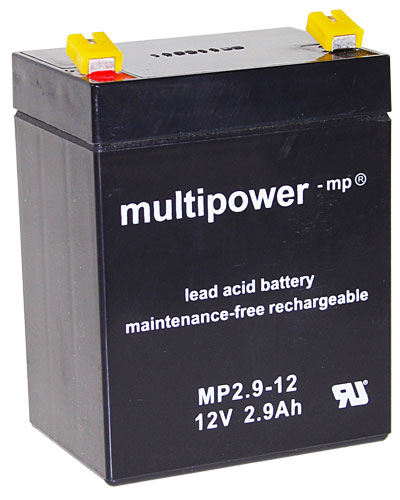 18171_0Si30sUB50H7h7 Multipower MP2.9-12 Batterie au plomb 12V 2.9Ah Faston 4,8mm