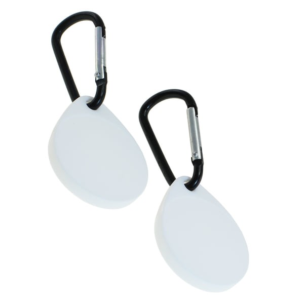 24403_0PulKwHBbVkt4K 2er SET Silikon Hülle mit Karabinerhaken kompatibel zu Apple AirTag Weiss