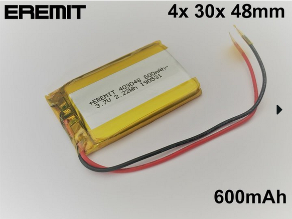 24900_0ZrskCRm49A58e Akku 403048, 043048 3.7V 600mAh Li-Polymer Power Pole Stecker