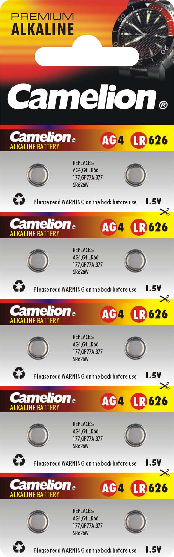 13590_05x2bhCliNe9iS Camelion AG4, LR66, SR626W, piles par paquet de 10