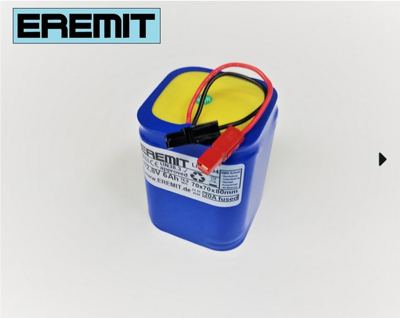 25111_0Kq8kmIMlaFUE2 EREMIT 12V 6Ah F2x2 LiFePo4 Akku mit BMS und PowerPol Stecker