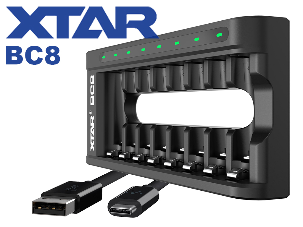 Xtar BC8 Ladegerät für AA/AAA 1.5V Li-Ion, Ni-MH Akkus