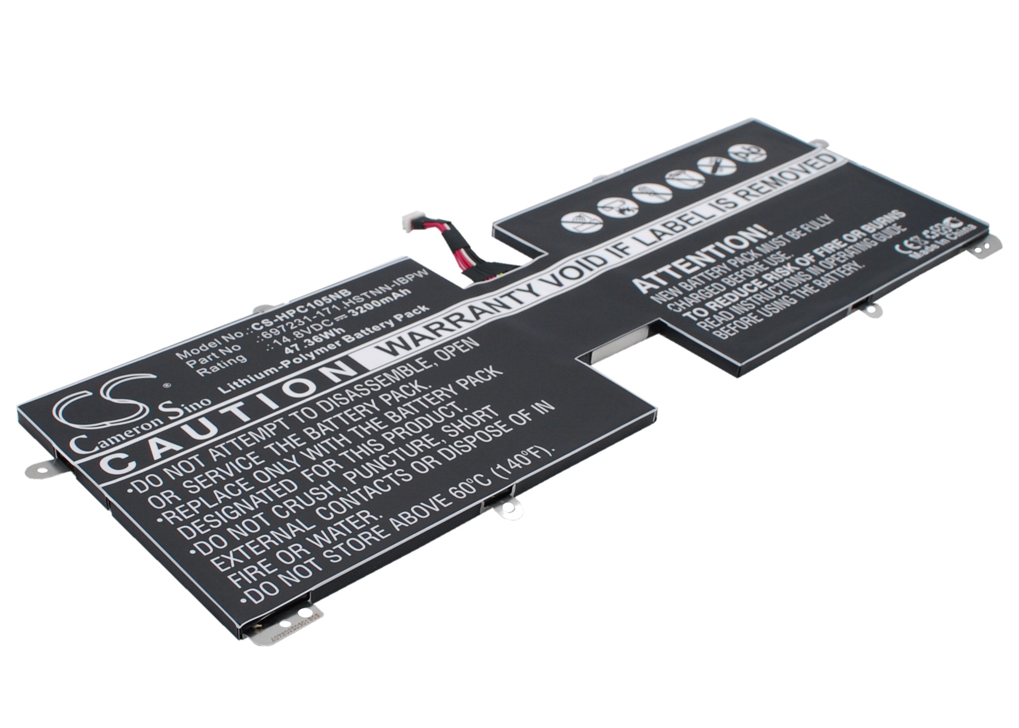 25230_0 Akku ersetzt HP PW04XL, 697311-001 passend für Spectre XT TouchSmart, TP-C105