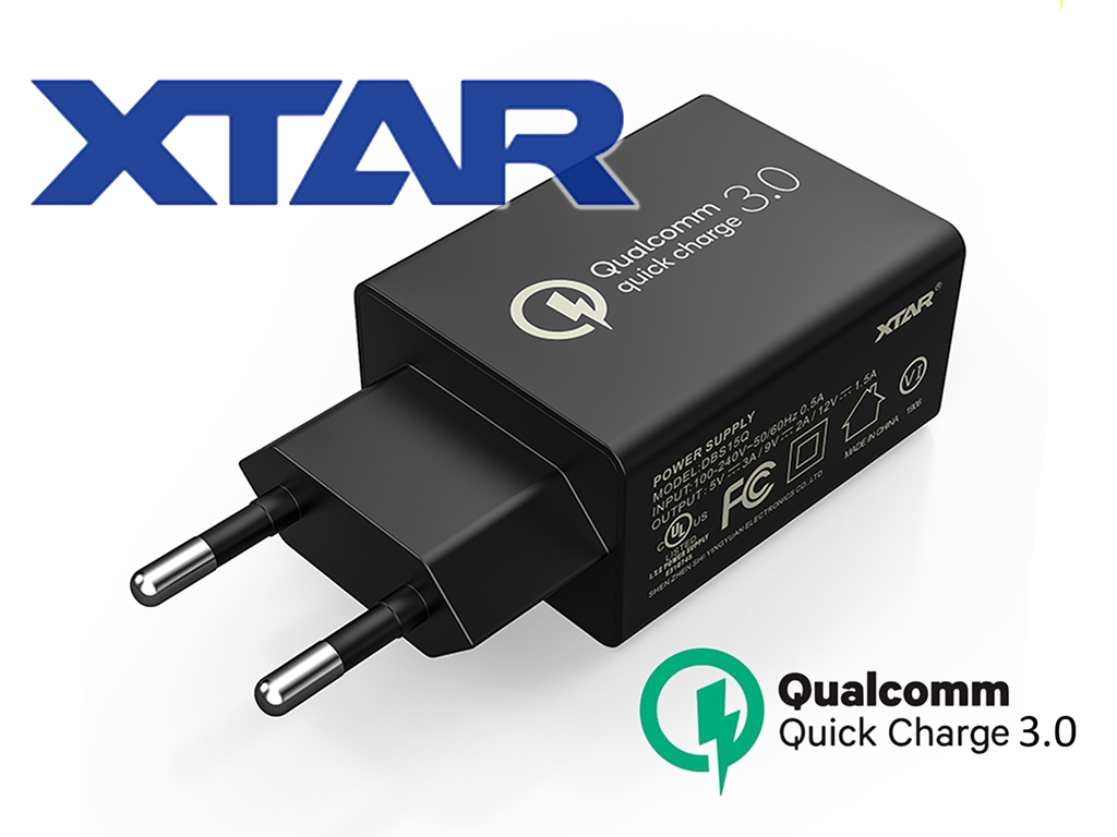 11812_03AtW76GUFsMg7 XTAR USB QC3.0 Netzteil 5V-3A, 9V-2A, 12V-1.5A, Quick Charge 18W