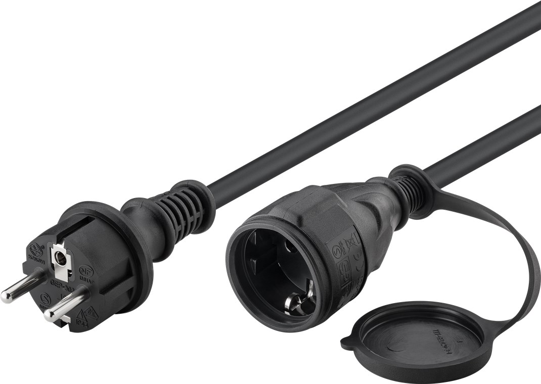 26033_1TQSvpmYCFL23i Netzkabel Outdoor, 5 m, Schwarz
