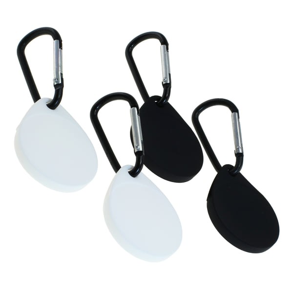 24406_0pdBOa042QUohD 4er SET Silikon Hülle mit Karabinerhaken kompatibel zu Apple AirTag Schwarz/Weiss