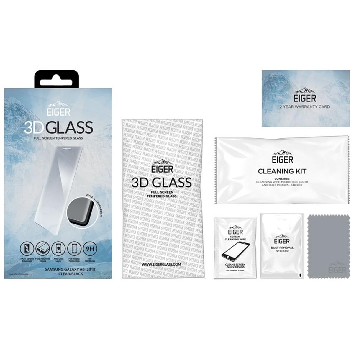 26436_3vrMEQt6uGYxpB EIGER SAMSUNG GALAXY A6+ (2018) DISPLAY-GLAS 3D-GLASGEHÄUSE-FREUNDLICH KLAR