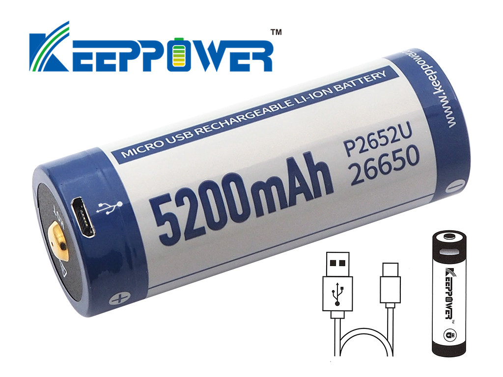 24097_0QGYfMiwxJc13N Keeppower 26650 3.7V 5200mAh Akku mit USB Ladefunktion