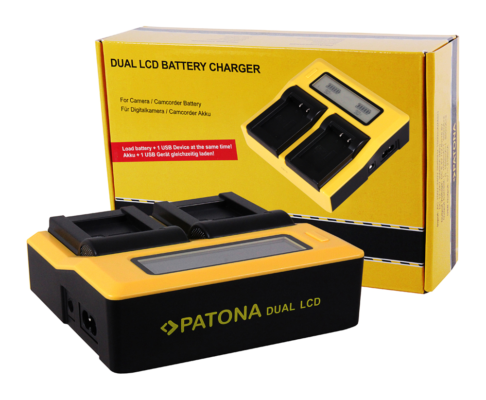 21763_0y1MVzgxfX4mwn Patona Dual LCD Ladegerät für Canon LP-E8 Akkus