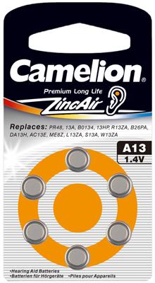 13580_02VQxi5AHG7rDf Camelion A13 Zink-Luft Hörgerätebatterie im 6er Pack