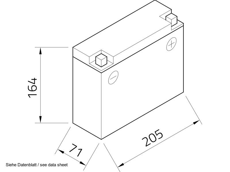 12265_2 Intact GEL12-16AL-A2 Batterie moto GEL remplace 51616, CB16AL-A2, YB16AL-A2
