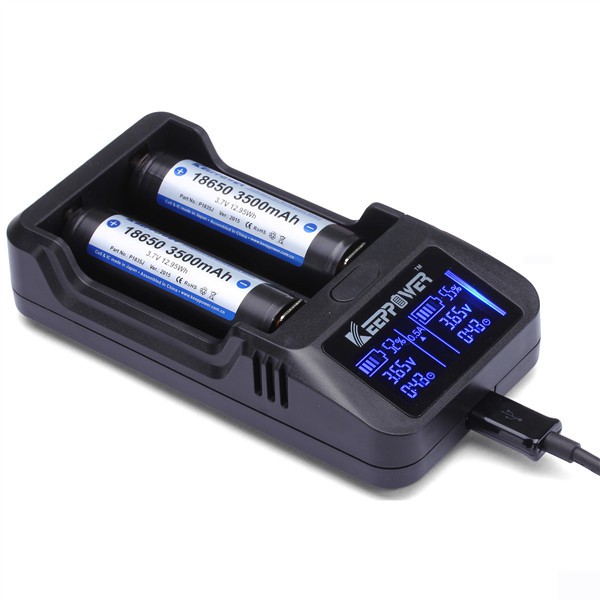 19534_0 KeepPower L2 Chargeur LCD pour batteries Li-Ion