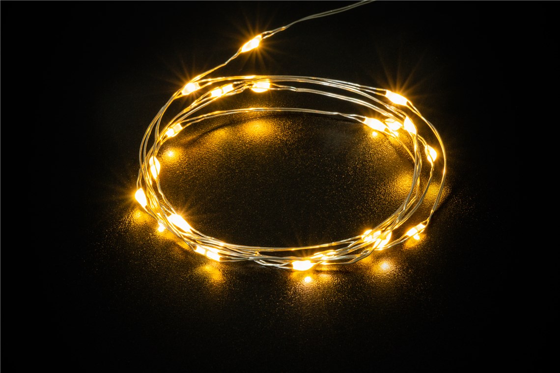 27231_1RrHLGsZIwHPT3 2x 20 guirlandes lumineuses à LED en fil d'argent, avec minuterie