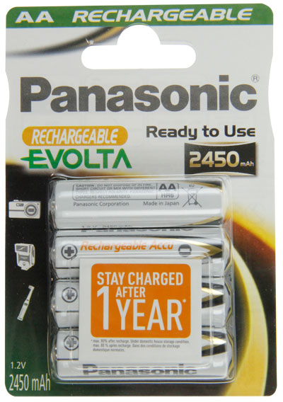 17070_0 Panasonic Evolta HRR-3XXE Piles rechargeables AA 2450mAh (Ready-to-Use)
