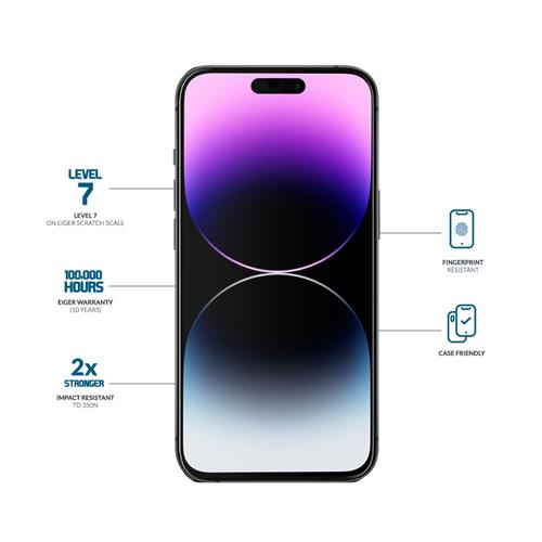 27091_2huzJM9EVdhY0N iPhone 15 Pro, Displayschutzglas, Mountain Glass Clear Edge