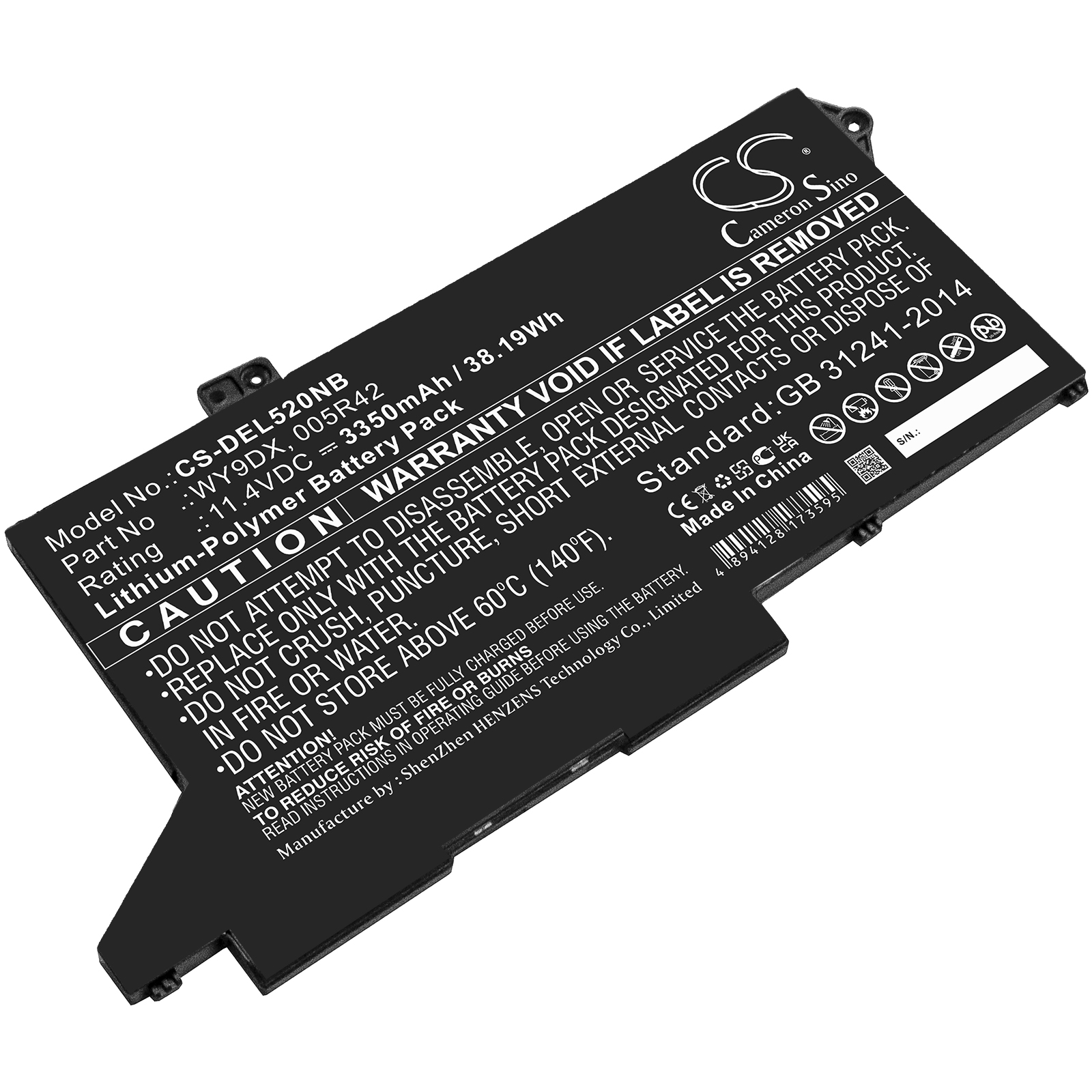 25988_0BIVklRF6Ud3tZ Akku ersetzt Dell 005R42, WY9DX passend für Latitude 5420, Latitude 5520