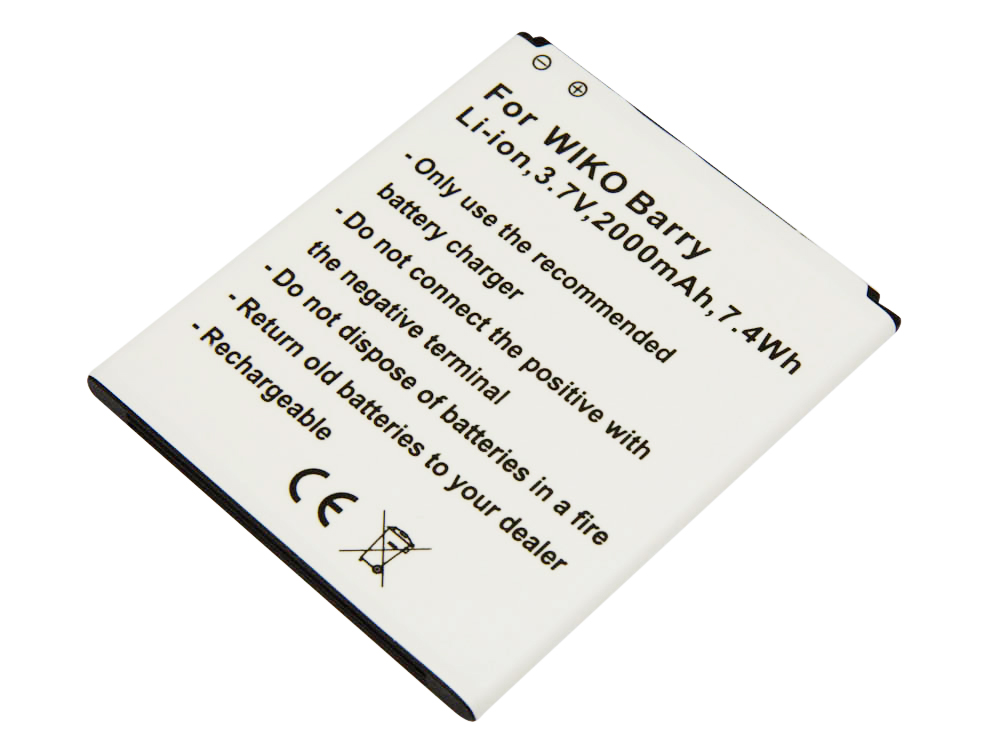 Batterie de remplacement Wiko Barry pour Wiko Barry, Barry Dual Sim 2000mAh