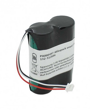 Pack de batteries remplaçant Kaba 132-512886, PA000497 NiMH 2,4V 2700mAh