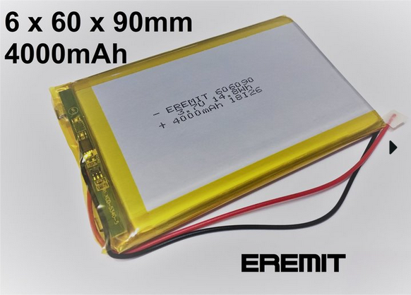 25002_0AeEpom4FVb5dV Akku 606090. 066090 3.7V 4000mAh Li-Polymer Kroko Stecker