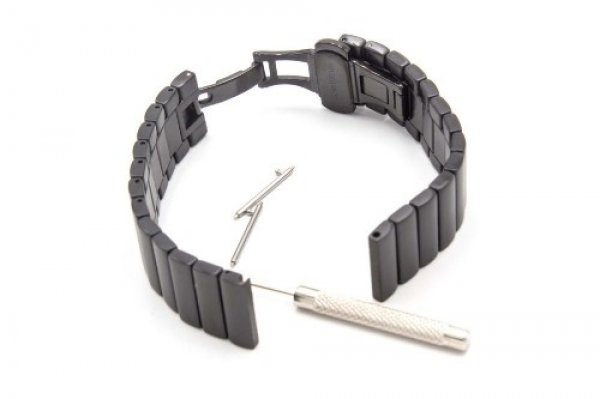24652_0 Armband Edelstahl Schwarz matt passend für Samsung Gear S2
