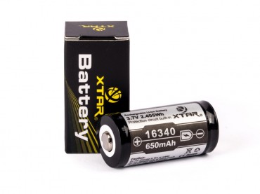 20370_0X49lBxDwZHzKg Xtar 16340 (LIR123A) 3.6V Li-Ion Akku 650mAh PCB geschützt