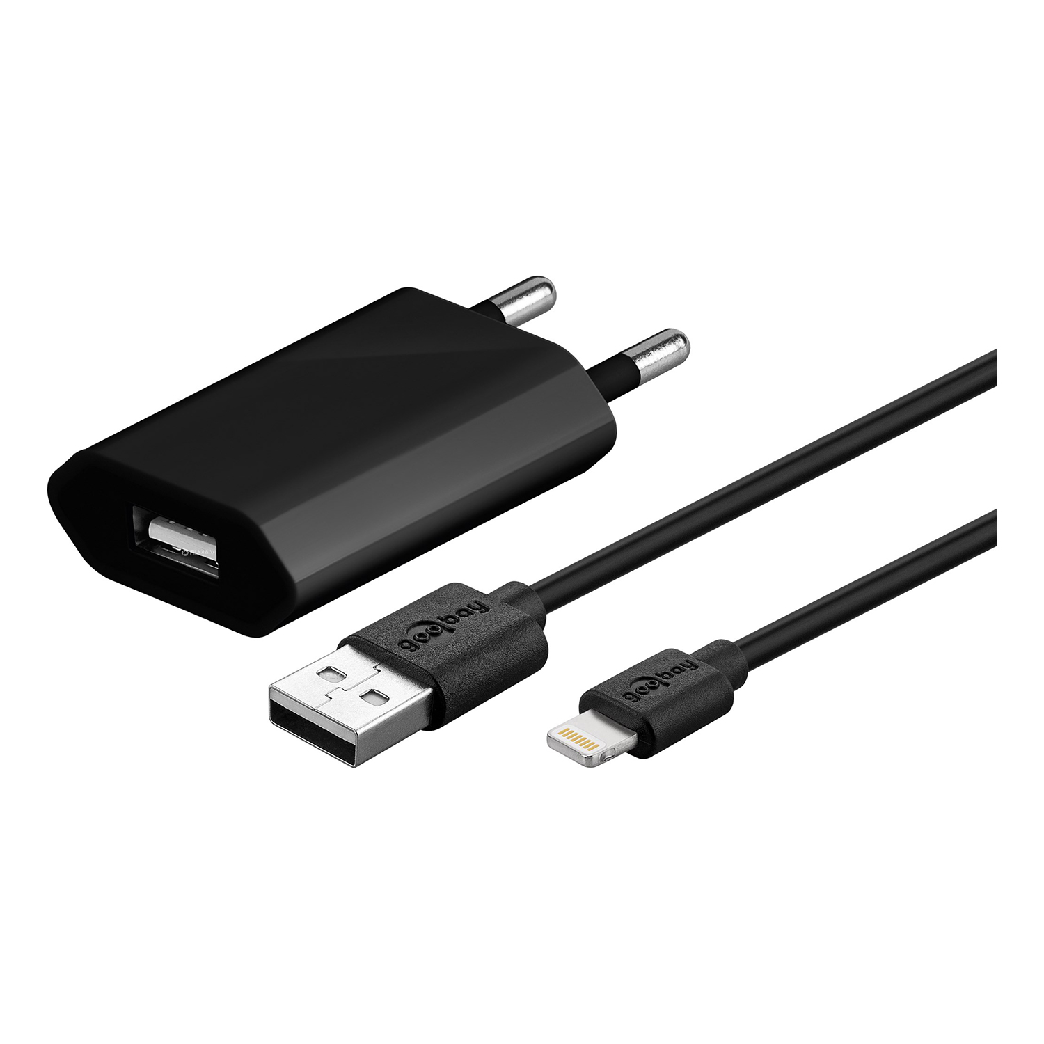 22492_0 Adaptateur secteur USB avec câble Apple Lightning pour iPhone, 1m noir