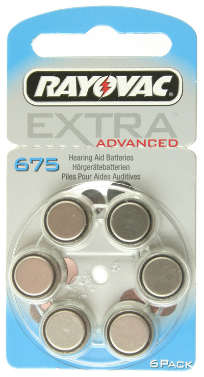 580_0 Rayovac Extra Advanced Air Typ 675 Hörgerätebatterien ersetzt PR44, HA675