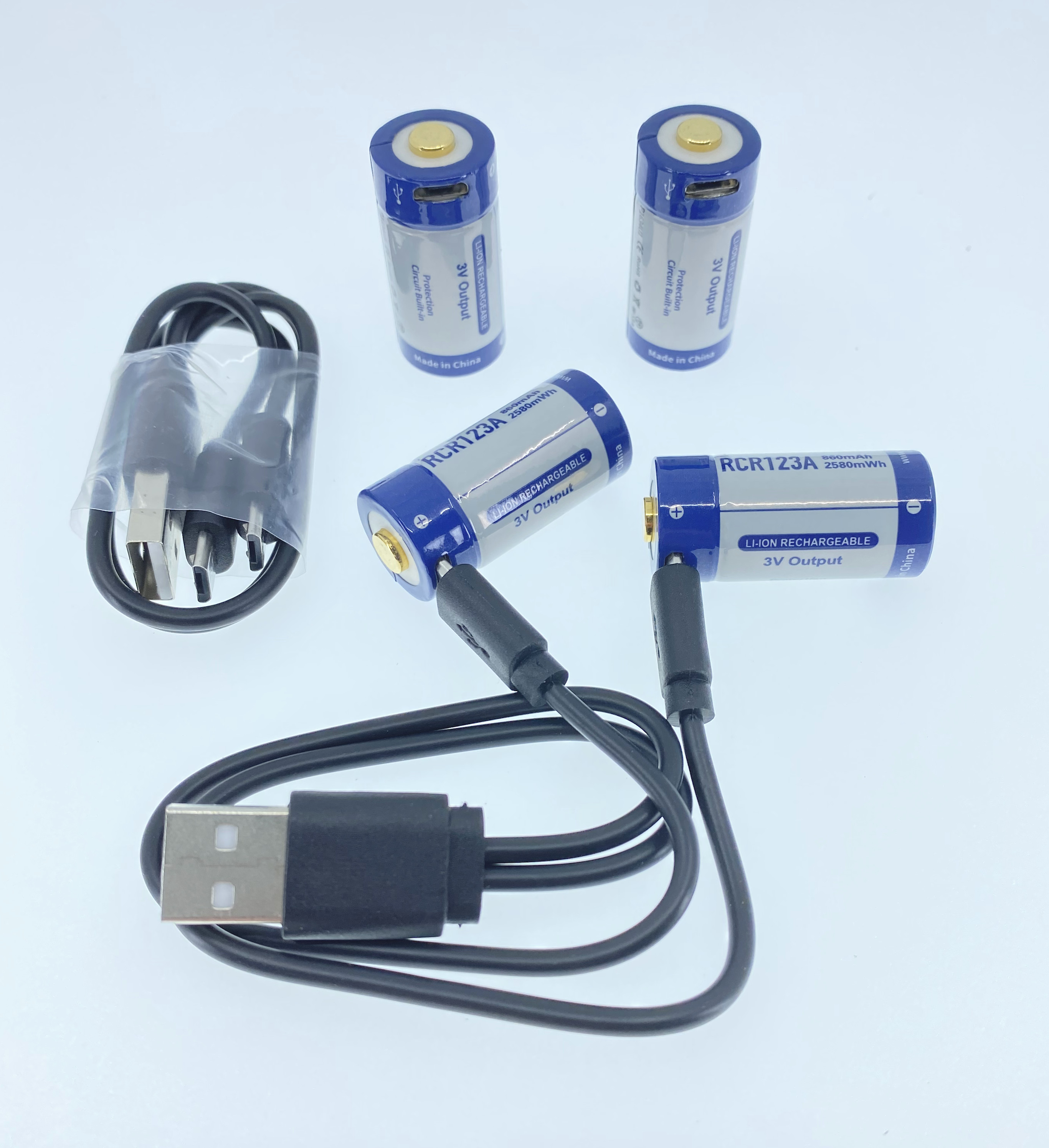 12791_0 Akku-Set 4x RCR123A mit micro USB passend für Arlo Wire-Free