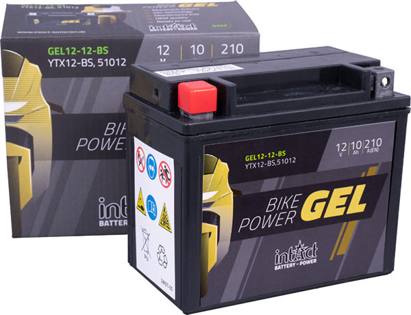 14288_0 Intact GEL12-12-BS Batterie moto GEL remplace YTX-12-4, YTX12-BS 12V 10Ah