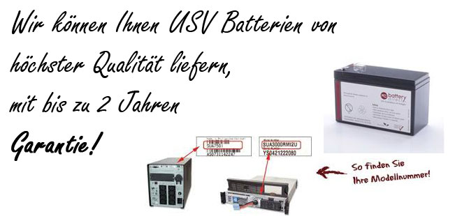 USV Batterien fr APC - HP - Fujitsu - Powerware - IBM - Eaton / MGE